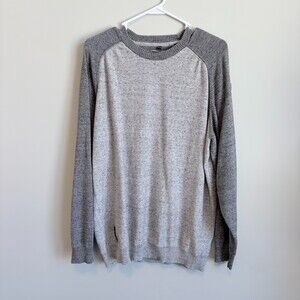 Vintage Y2K Point Zero Raglan Knit Sweater Rubber Logo Sporty Casual Gray Men XL